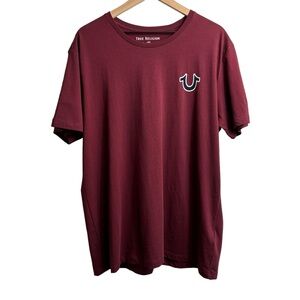 True Religion Buddha Logo Crewneck Short Sleeve T-shirt Horsehoe T Maroon‎ XXL